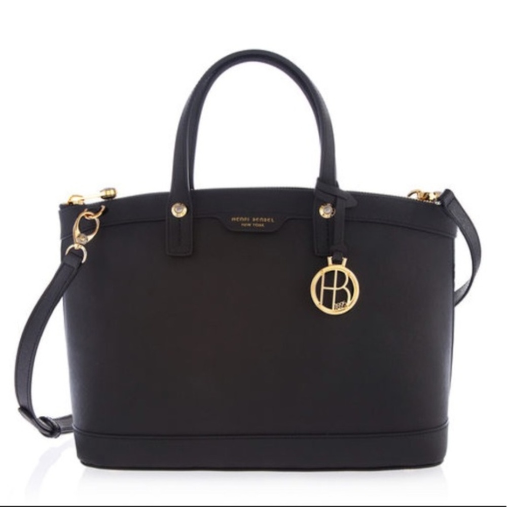 West 57th Black Saffiano Leather Satchel
